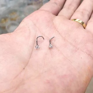 Khuyên mũi chân cong Bassic Đá Trấu Siêu Sáng