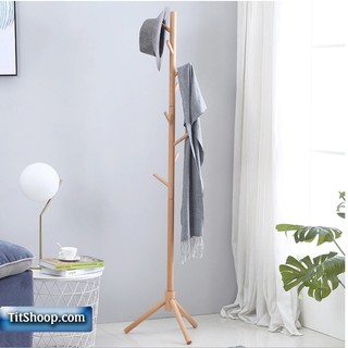 Cây treo quần áo  bằng gỗ trang trí decor treo đồ đa năng mũ túi xách phong cách Bắc âu Scanvadian