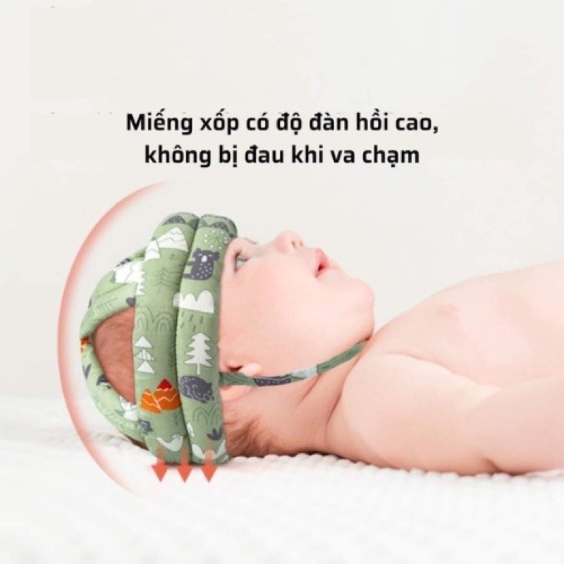 Mũ Bảo Vệ Đầu Cho Trẻ Em, Mũ Bảo Hộ Bằng Phao Mềm Mại Chống Va Chạm Vùng Đầu, Có Điều Chỉnh Dễ Dàng