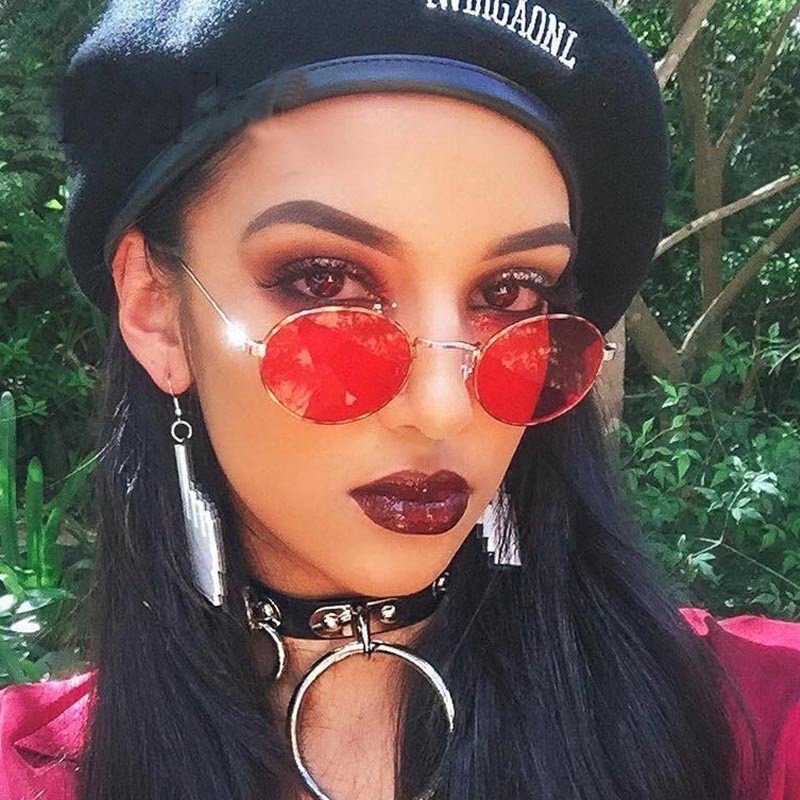 Kính MáT HìNh Oval Kim LoạI KiểU DáNg Đơn GiảN