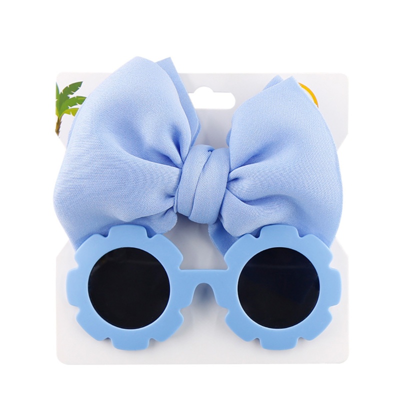 Set Kính Mát + Băng Đô Nơ In Họa Tiết Hoạt Hình Dùng Làm Phụ Kiện Chụp Ảnh Cho Bé Gái