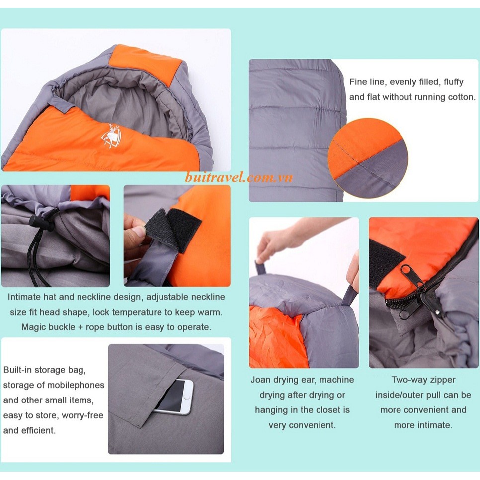Túi ngủ con nhộng- Túi ngủ dã ngoại Gazelle Outdoors GL3151 - Bụi Travel