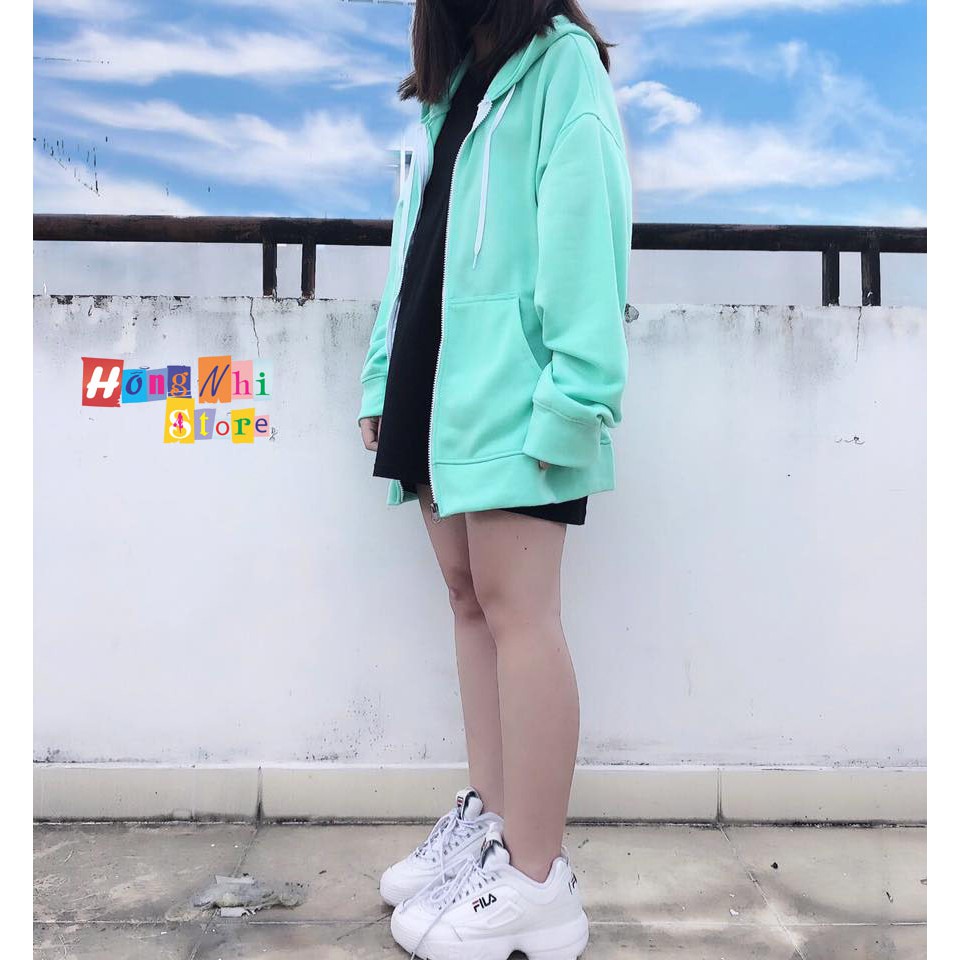 ÁO HOODIE ZIP UNISEX SKY BLUE - HOOODIE DÂY KÉO DÁNG RỘNG MÀU XANH NGỌC - MM | BigBuy360 - bigbuy360.vn