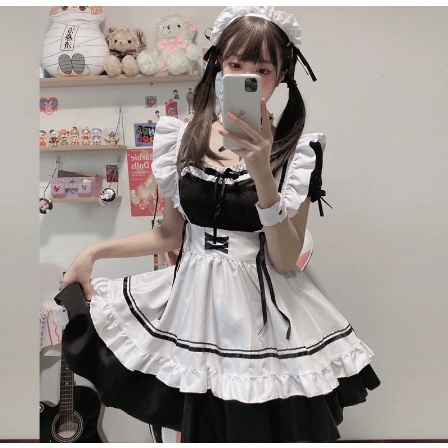 Set đồ hóa trang cô hầu gái phong cách lolita Nhật Bản ngọt ngào dành cho nữ