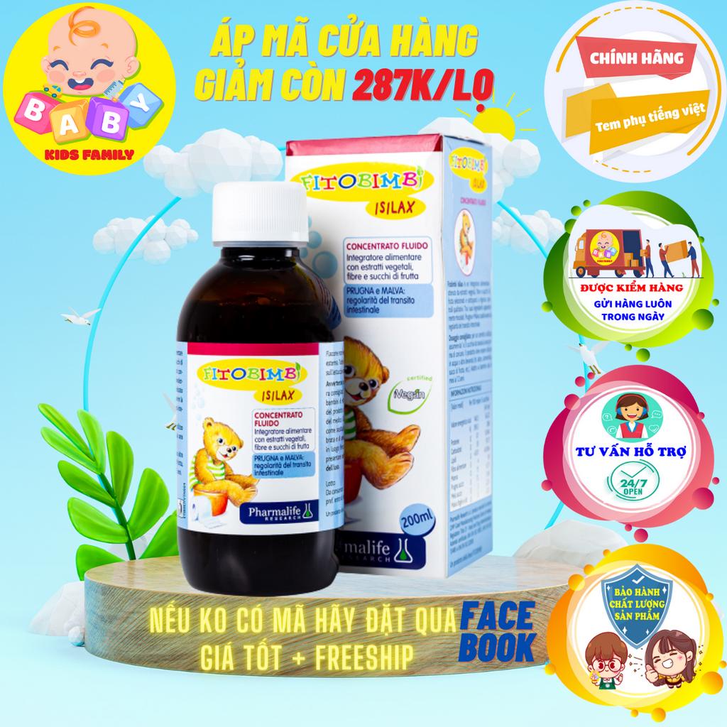 Siro giảm táo bón cho bé Fitobimbi Isilax 200ml