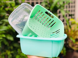Bộ thau rổ đa năng có nắp (1 bộ gồm có 1 nắp,1 thau,1 rổ)