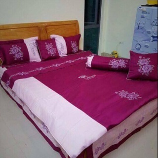 Chăn ga gối satin cotton 7 món