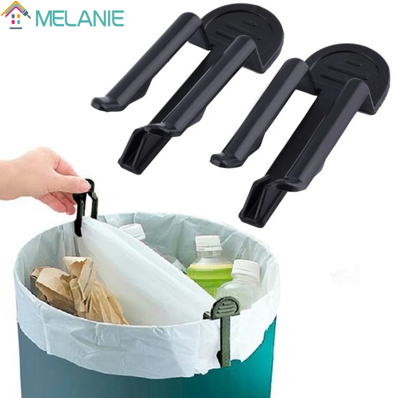 Bộ 2 Kẹp Nhựa Cố Định Túi Rác Màu Đen Chống Trượt Tiện Dụng