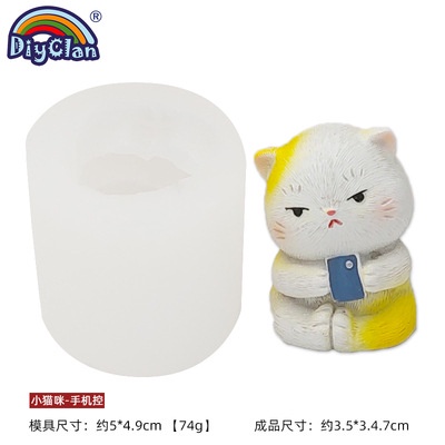 Khuôn Làm Bánh/Sô Cô La/Bánh Kem/Kẹo Mềm Thủ Công Hình Mèo 3d Bằng Silicon Dễ Thương