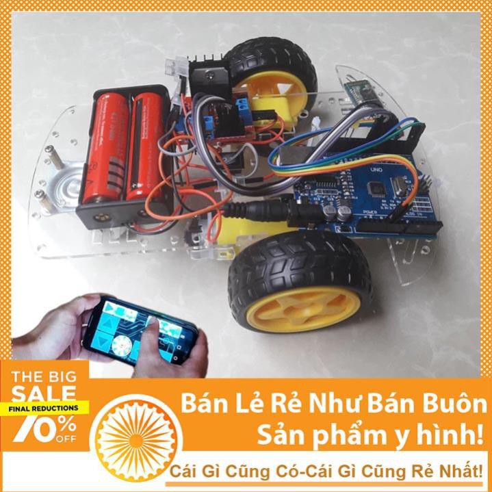 Bộ Xe Thực Hành Arduino Điều Khiển Bluetooth - KIT Tự Học Arduino - NTHN