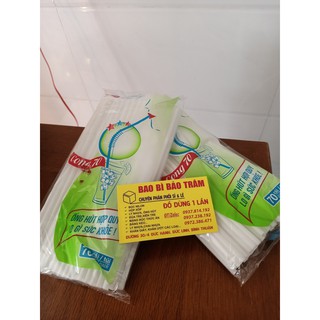 1 bịch 70 Ống hút cong trắng