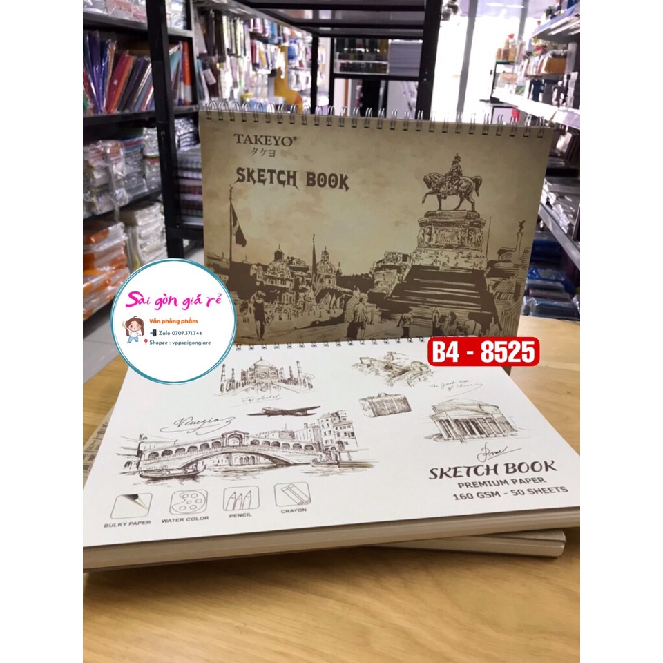 Sổ Lò Xo Vẽ Takeyo B4 (50Tờ - Đl 160Gsm) - 8525