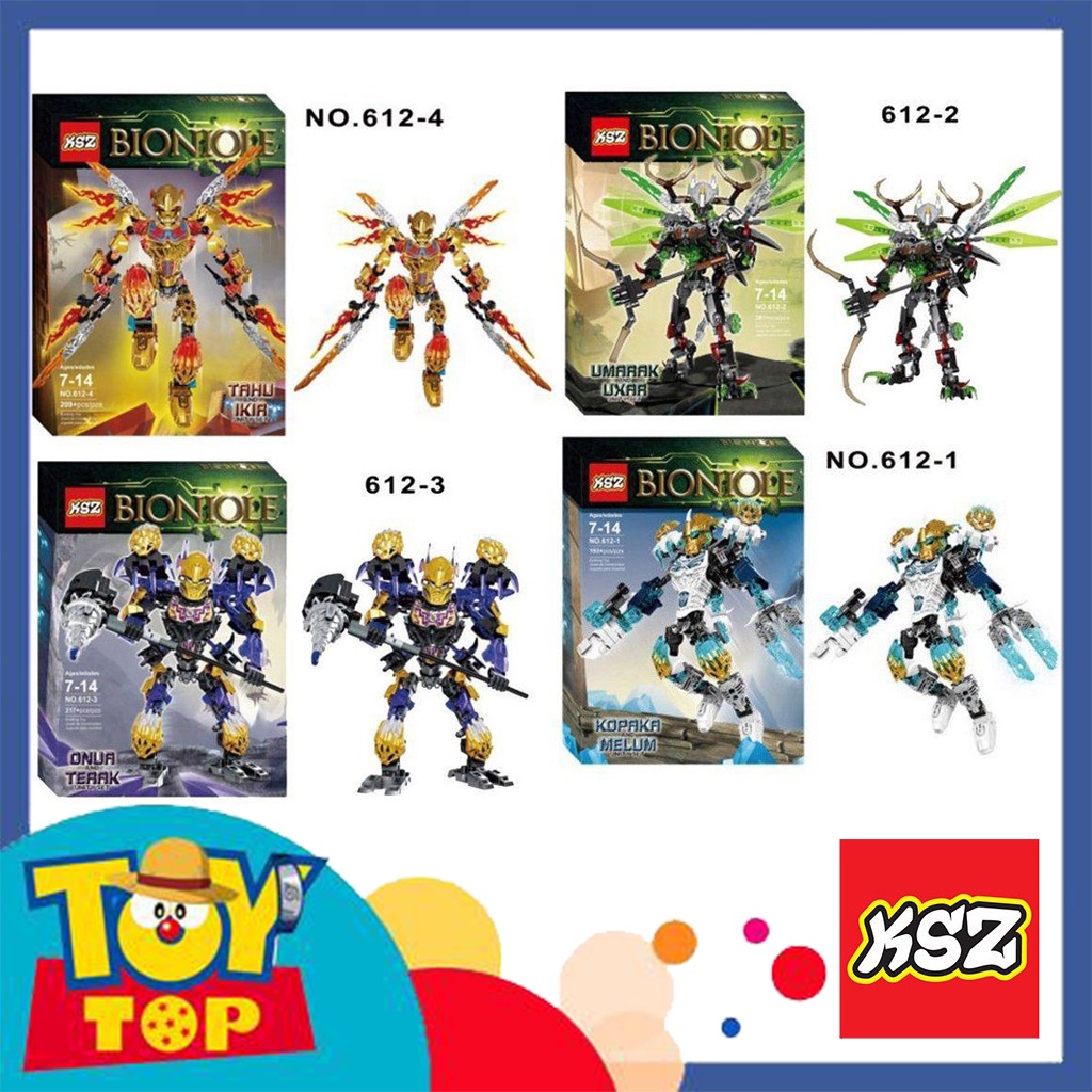 Đồ chơi lắp ráp ghép dạng Bionicle KSZ 612 robot vị thần chiến binh Kopaka , Umarak , Onua , Tahu