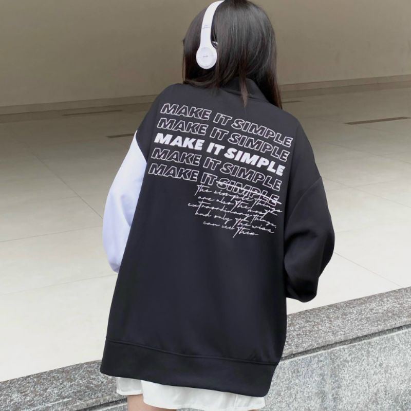 Áo khoác cardigan nữ chất nỉ bông phối màu,áo sweater unisex gài nút có túi in hoạ tiết kèm video