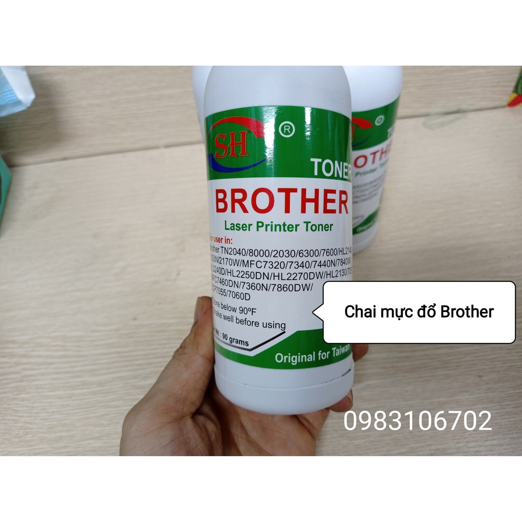 Chai mực đổ nạp máy in Brother HL2321 2240 2250 7320 MFC7460 7860 DCP7055 TN2385  B022 7535 5100 6200