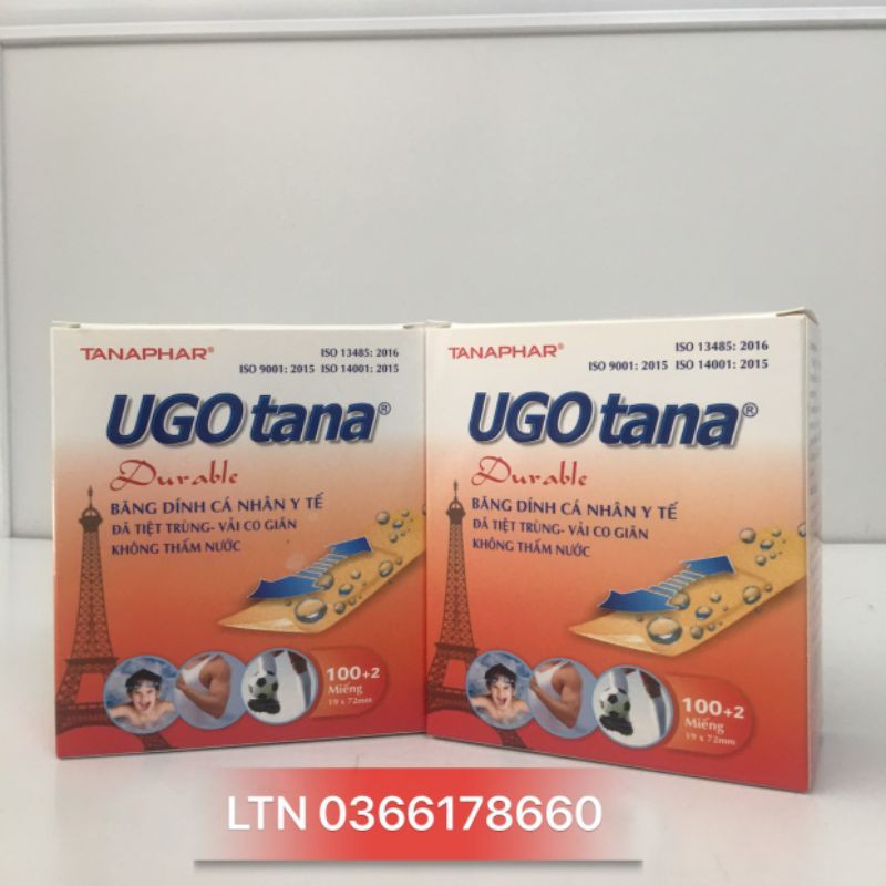 Băng cá nhân UGO 102 miếng - Băng vết thương nhỏ, mụn trứng cá Chính hãng