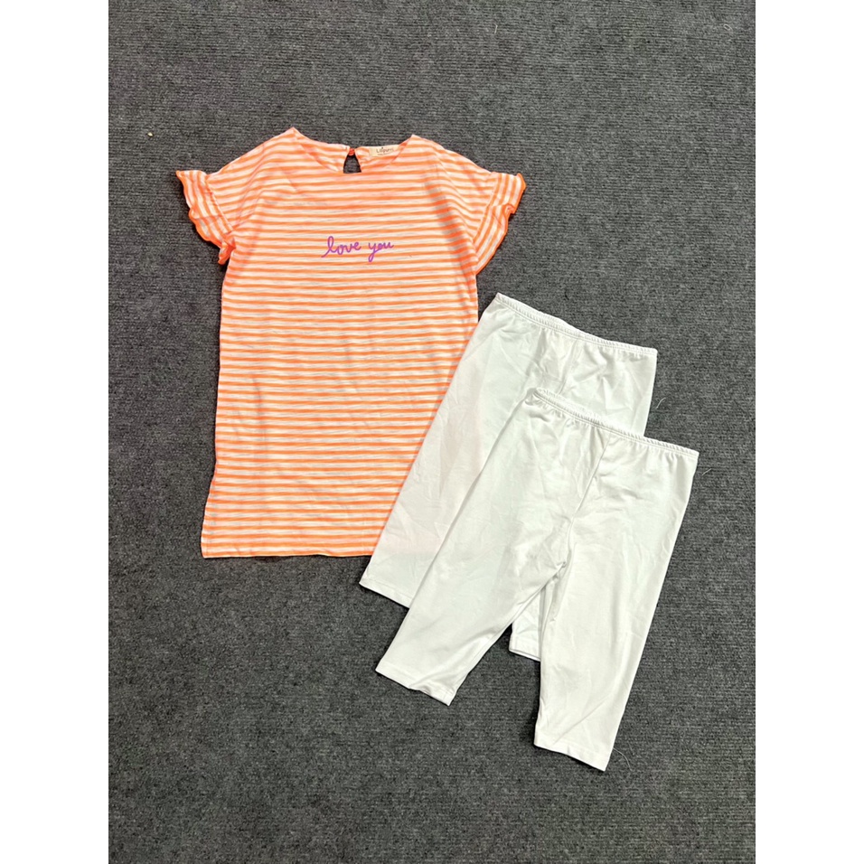 Set bộ hè bé gái lilipurri váy kẻ kèm legging (tặng kèm thêm 1 legging)
