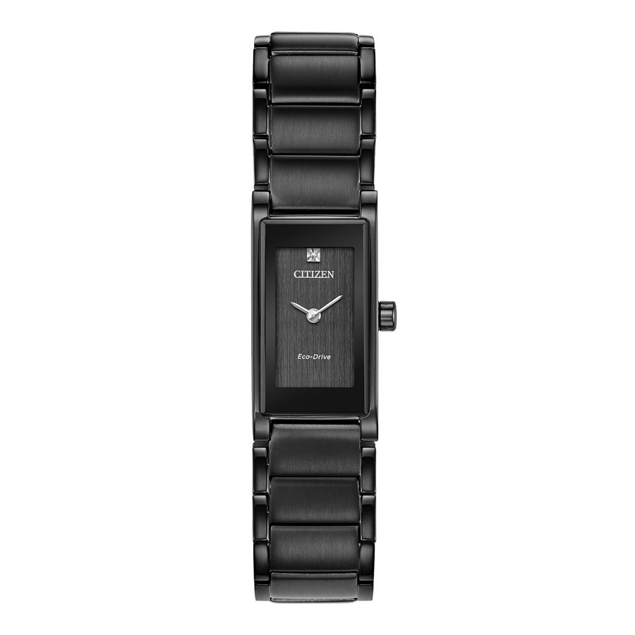 Đồng Hồ Nữ Citizen Đính Kim Cương Dây Thép Không Gỉ EG7055-51E - Mặt Đen