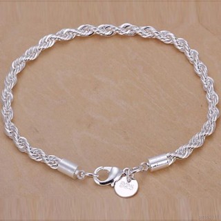Vòng tay mạ bạc dạng dây xích độc đáo