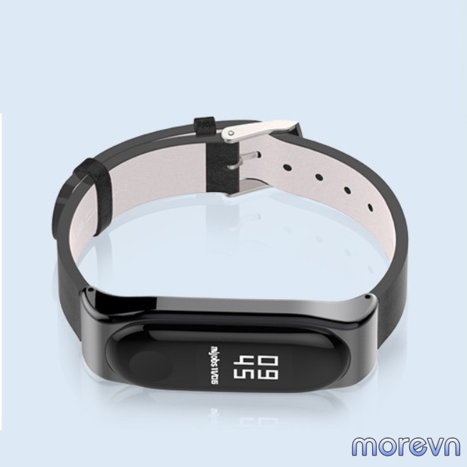 Dây đeo da PU Mi band 4, mi band 3 chính hãng Mijobs - dây đeo thay thế miband 4, miband 3 da PU mặt kim loại (Mijobs)