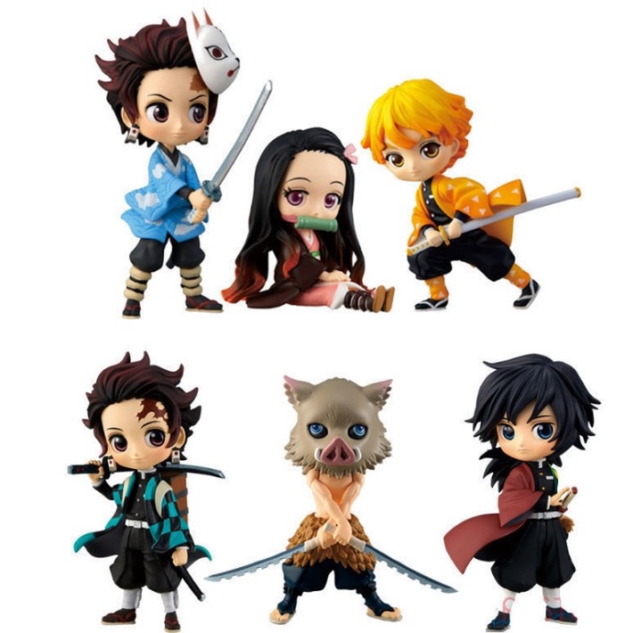 Set 6 Mô Hình Nhân Vật Phim Demon Slayer 7cm