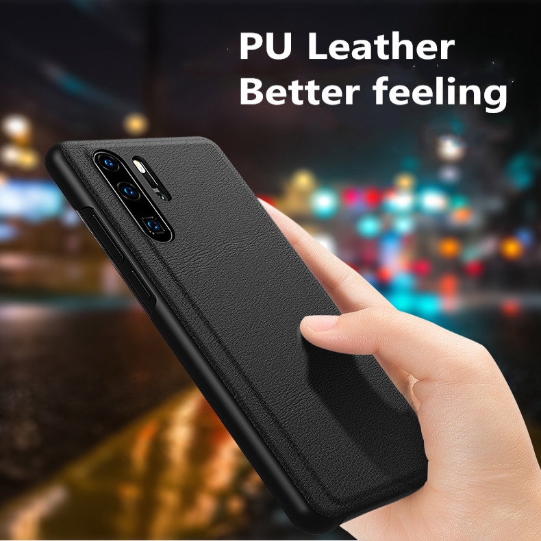 Bao da điện thoại PU phối mặt kính thông minh dành cho Samsung Galaxy S7 Edge S8 S9 S10 Plus Note 8 9 10 | BigBuy360 - bigbuy360.vn