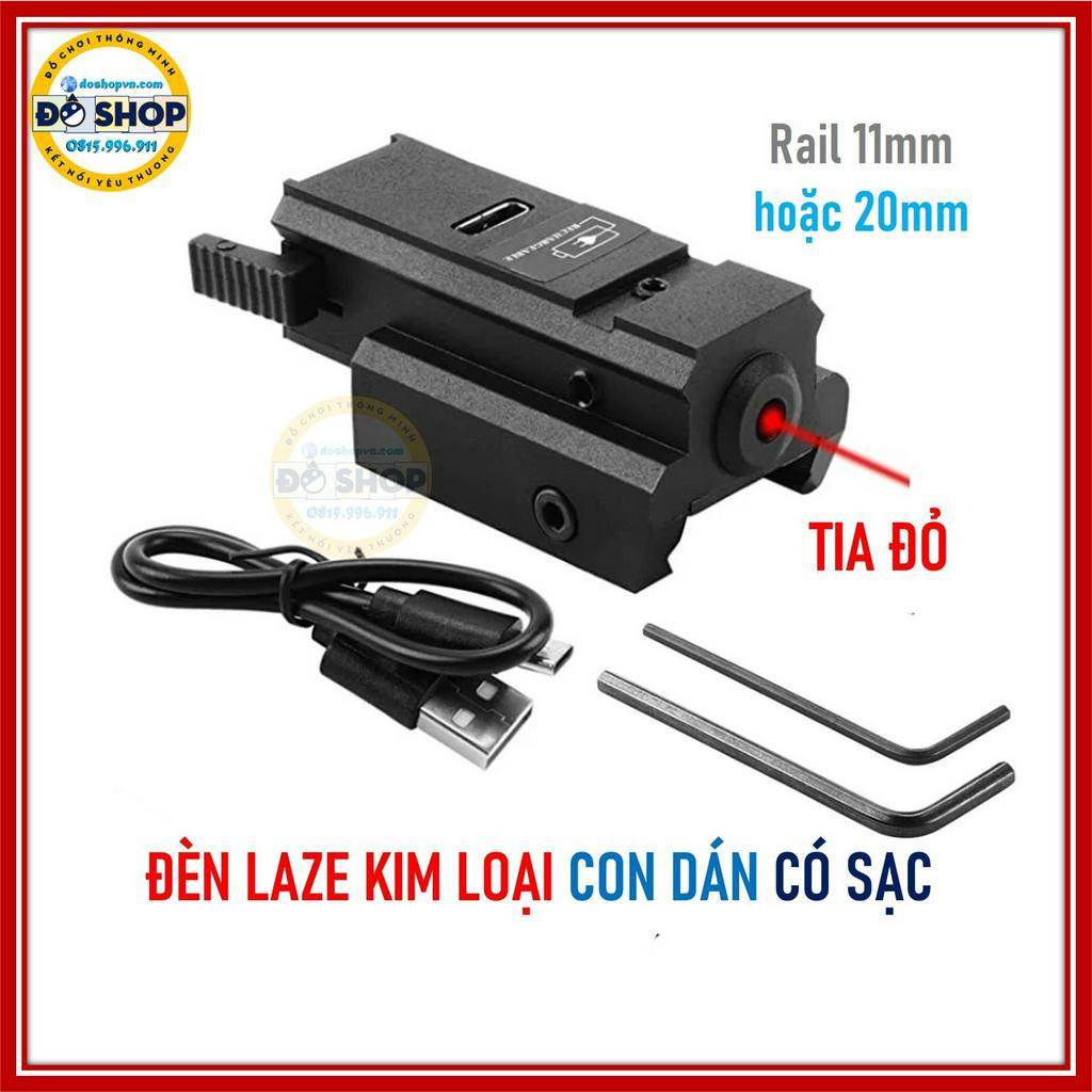 Đèn Laze Con Gián Kim Loại Có Sạc Type C Tia Lazer Màu Đỏ Rãnh 11mm hoặc 20mm | Đô Shop