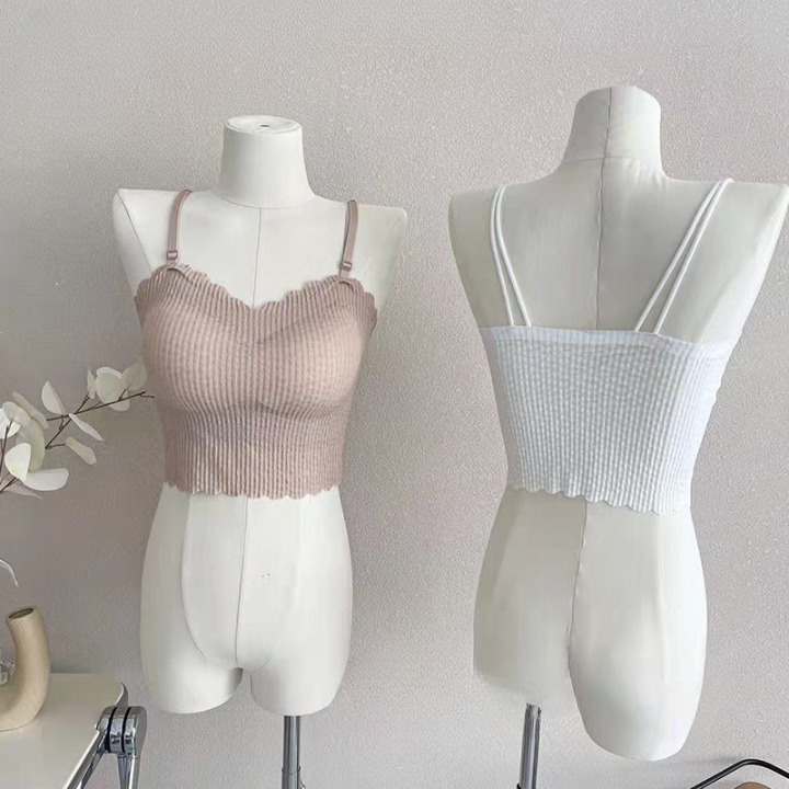 Áo bra nữ ren gân tăm đệm mút mỏng ôm ngực đẹp gợi cảm và dễ thương DOPICO B2122