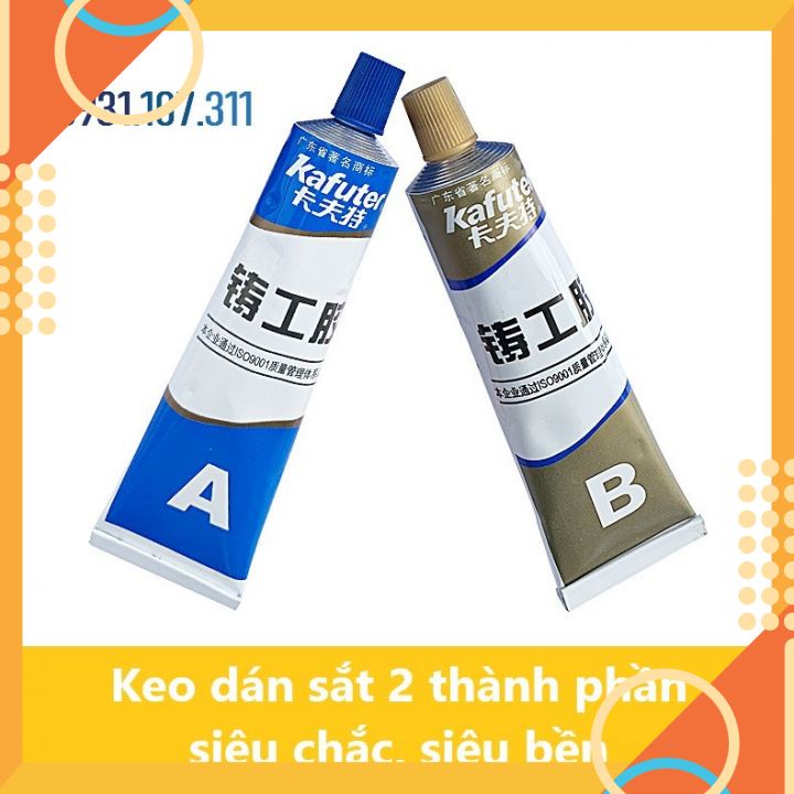 Keo dán sắt 2 thành phần AB, có khả năng chịu nhiệt tốt siêu bền, siêu chắc - Keo chuyên dụng vá vết thủng, nứt kim loại