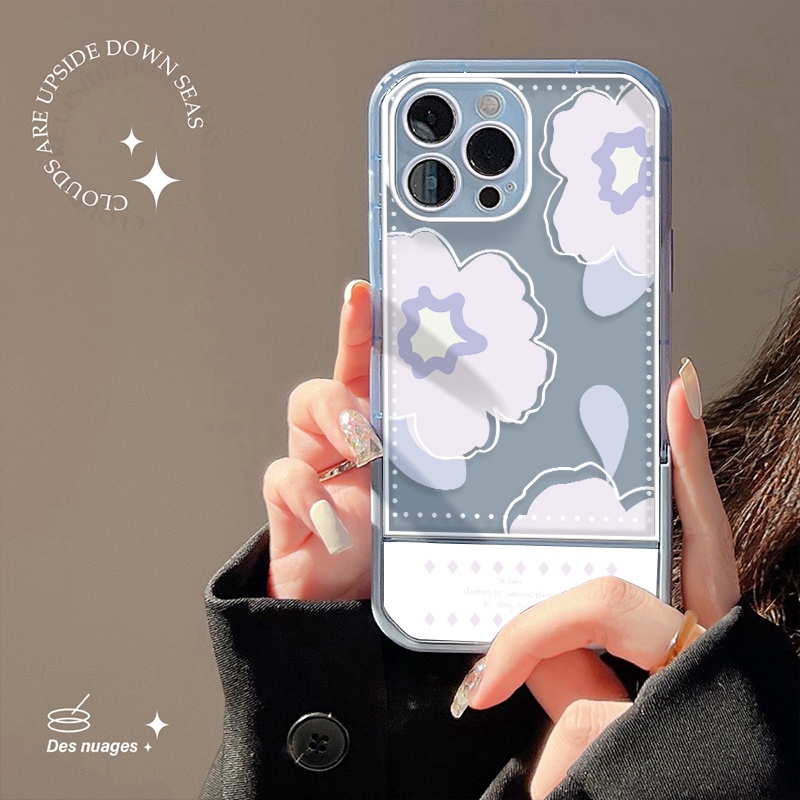 Ốp Điện Thoại TPU Họa Tiết Hoa Đơn Giản Chống Rơi Kèm Giá Đỡ Cho IPhone 13 Pro Max 12 11 XS XR X 8 7 6 6s Plus SE 2020