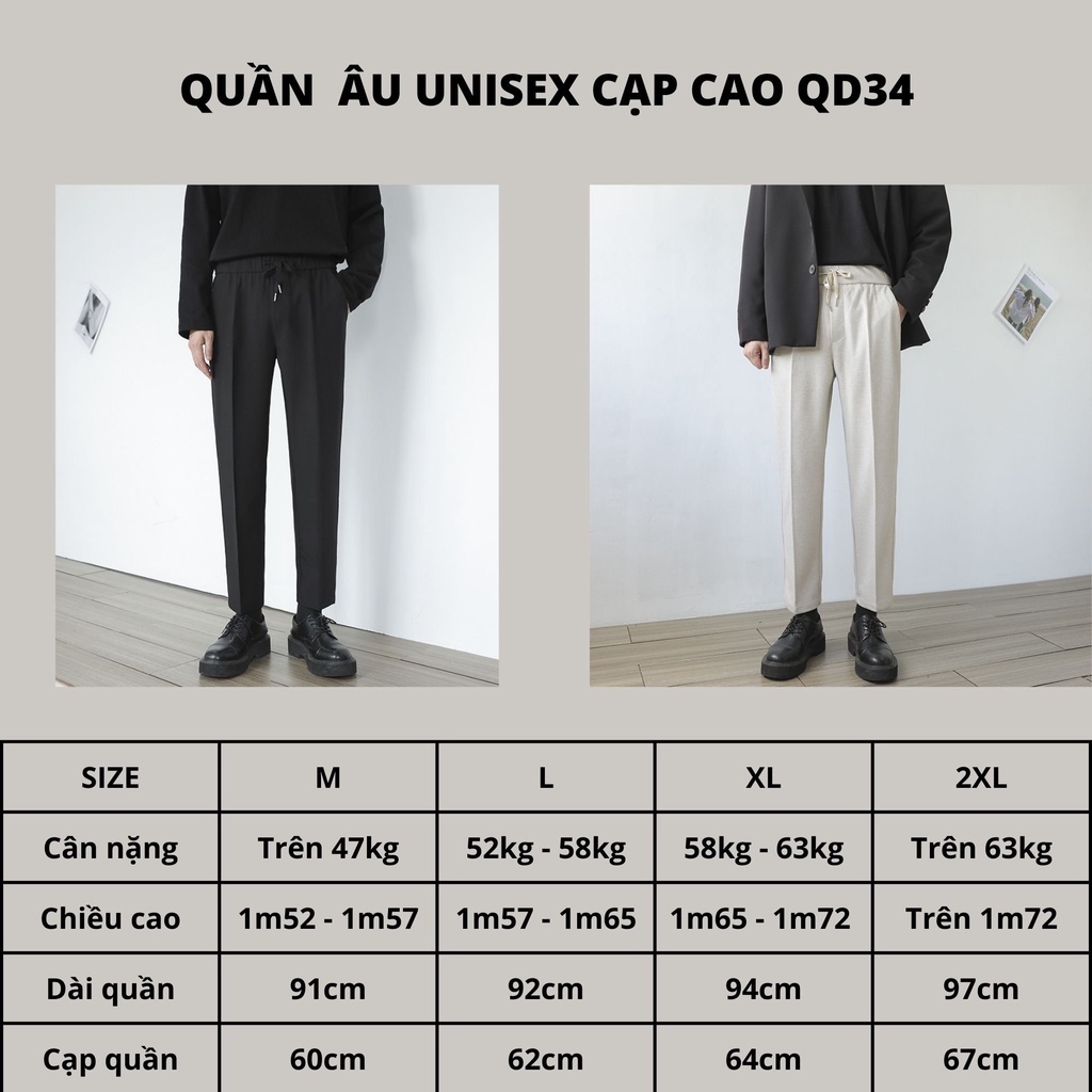 Quần Âu Nam ZINTI Cạp Chun Ống Suông Phong Cách Hàn Quốc QD34