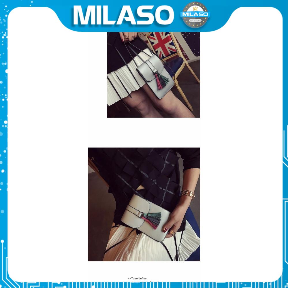 1 Túi đeo chéo nữ MILASO túi nữ đựng điện thoại, tiền bằng da cao cấp dành cho nữ 001072