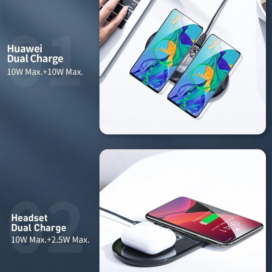 [Chính Hãng - Sẵn] Bộ đế sạc nhanh không dây 2 trong 1 Baseus Simple Wireless Charger Turbo Edition_LV630-CB- New 100%