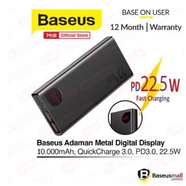 Baseus -BaseusMall VN Pin dự phòng Baseus Adaman 22.5W Metal Digital Display Quick Charge Power Bank