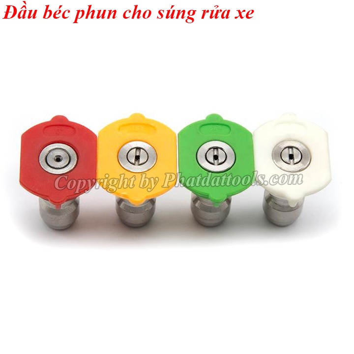 Đầu béc xịt rửa xe chỉnh tia 0-15-25-40 độ -Béc rửa xe đài loan gắn đầu súng rửa xe các loại