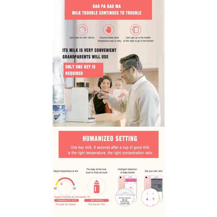 Máy pha sữa thông minh CORKY BABY Pro kết nối với điện thoại - BH 12 THÁNG CHÍNH HÃNG hỗ trợ kĩ thuật trọn đời