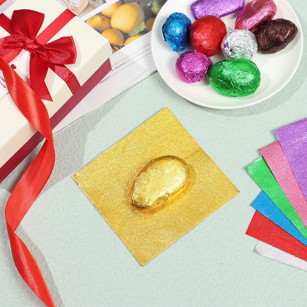 Set 100 Lá Nhôm Mạ Vàng / Bạc May Kẹo / Bánh / Sô Cô La Trang Trí Tiệc Cưới