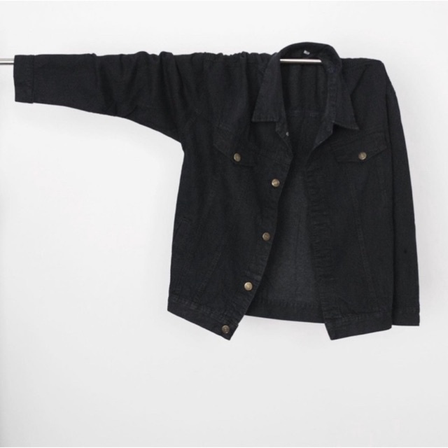 Áo khoác bò đen trơn KPis Clothes màu đẹp dáng rộng unisex nam nữ giảm giá 50%