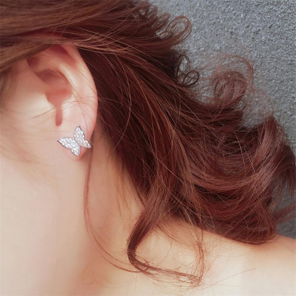 Khuyên Tai Dáng Dài Hình Bướm Đính Ngọc Trai Và Đá Zircon H7R7