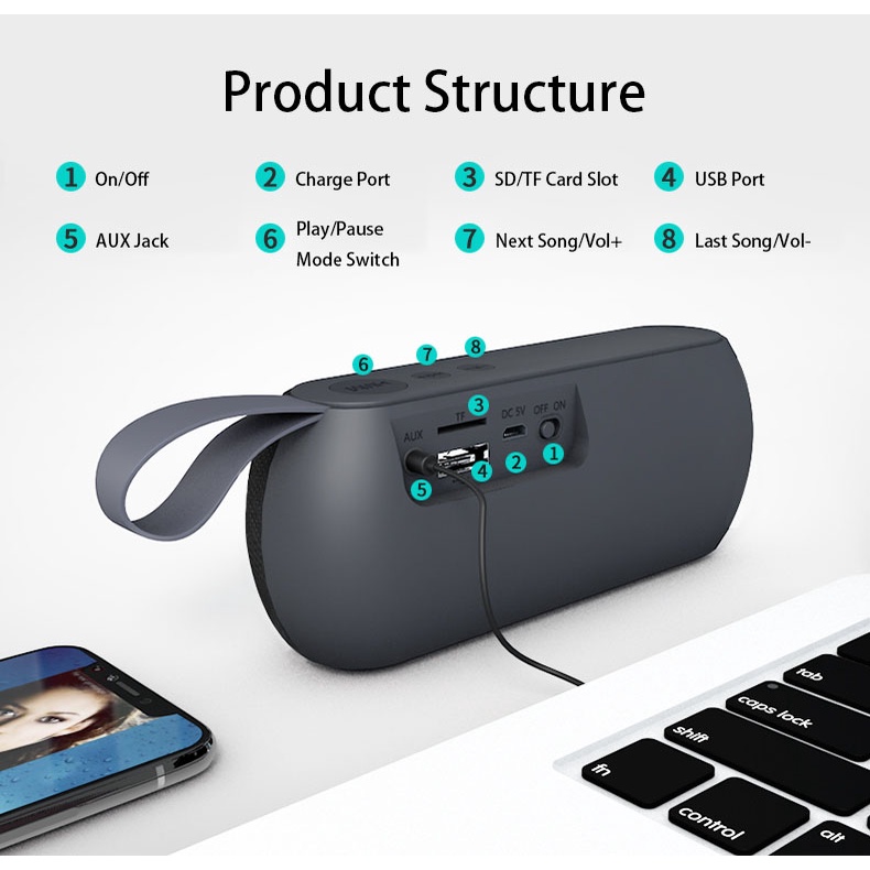 Loa Bluetooth không dây IPX5 chống thấm nước cao cấp