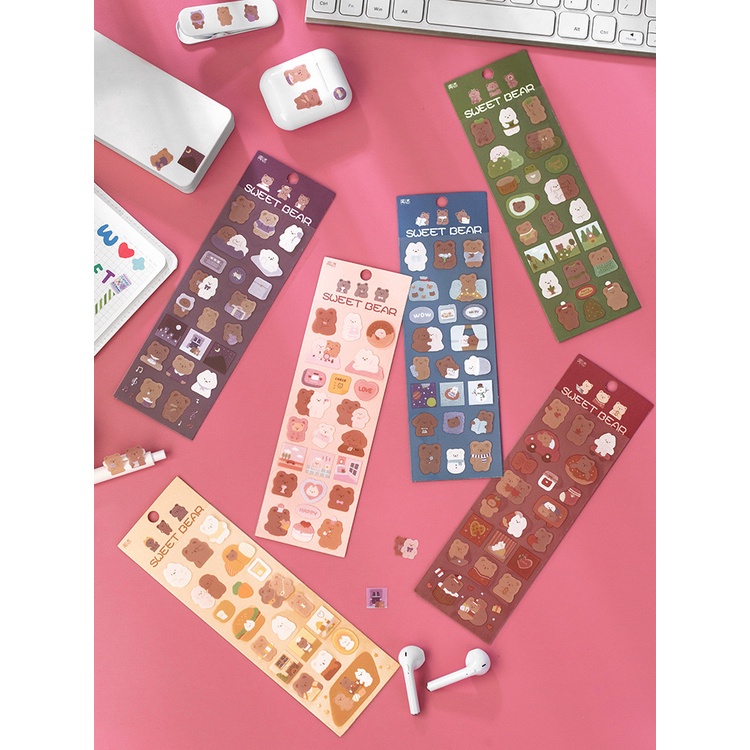 ST007-Set 2 tấm sticker Sweet Bear