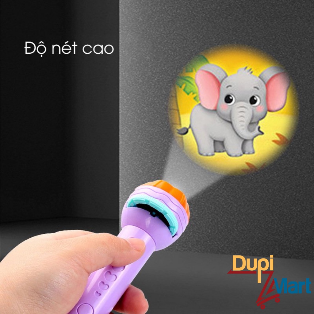 Đèn Pin Chiếu Hình Dễ Thương Cho Bé 3 Tấm Phim 24 Hình - Đồ Chơi Đèn Chiếu Hoạt Hình Mini Họa Tiết Động Vật Ngỗ Nghĩnh