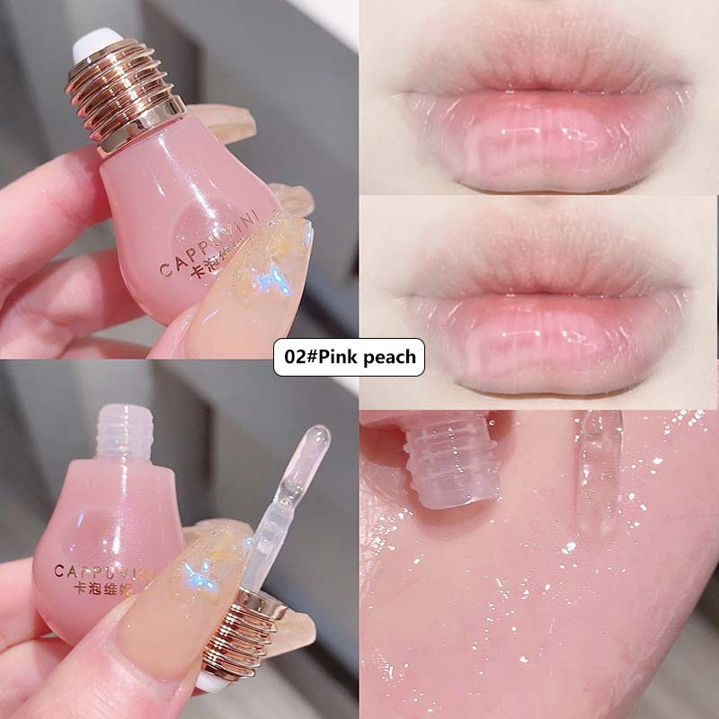 Son Bóng Dạng Lỏng 10g Nuôi Dưỡng Làm Đầy Môi Thiết Kế Dạng Bóng Đèn Nhỏ Gọn