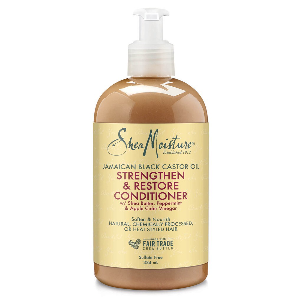 Set dầu gội xả Jamaican Black Castor Oil Strengthen &amp; Restore Shea moisture SheaMoisture - Hity Beauty