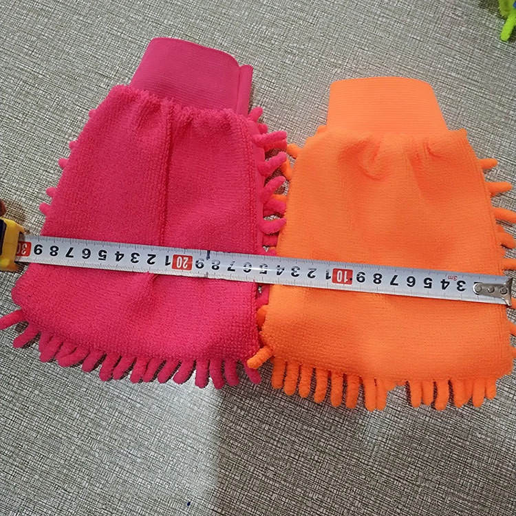 Găng tay rửa xe sợi nhỏ không xước Chenille Cao cấp Đơn / Đôi Xanh lam / Xanh lá cây / Cam, 7.87 &quot;x 5.9&quot;