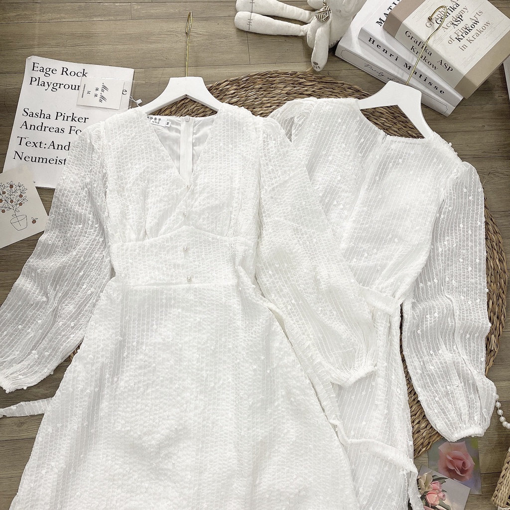 Váy ren bi 2 lớp đính ngọc,đầm dáng maxi cổ V in hoa, hàng thiết kế đẹp dáng dài,quà tặng 1dây tóc -Minxy shop