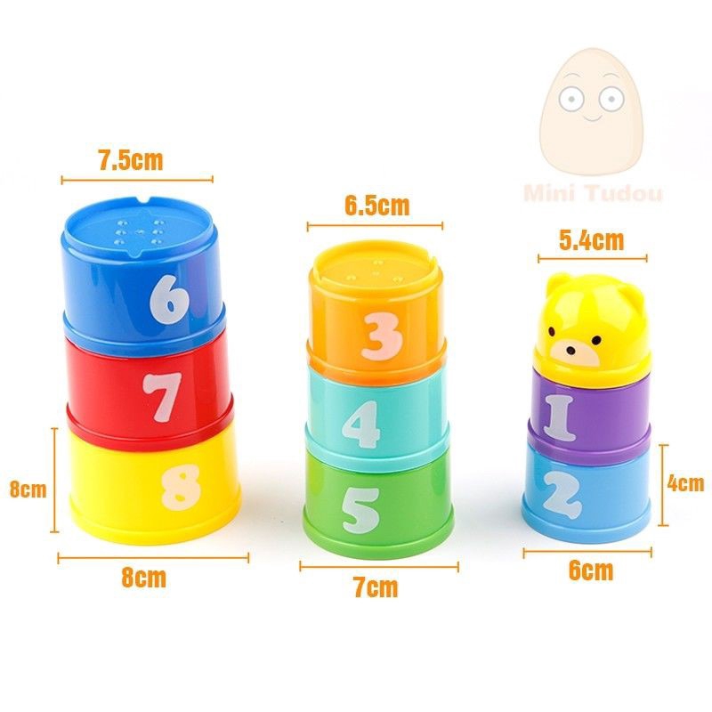 Bộ đồ chơi lắp ráp cốc nhựa dạng tháp vui nhộn