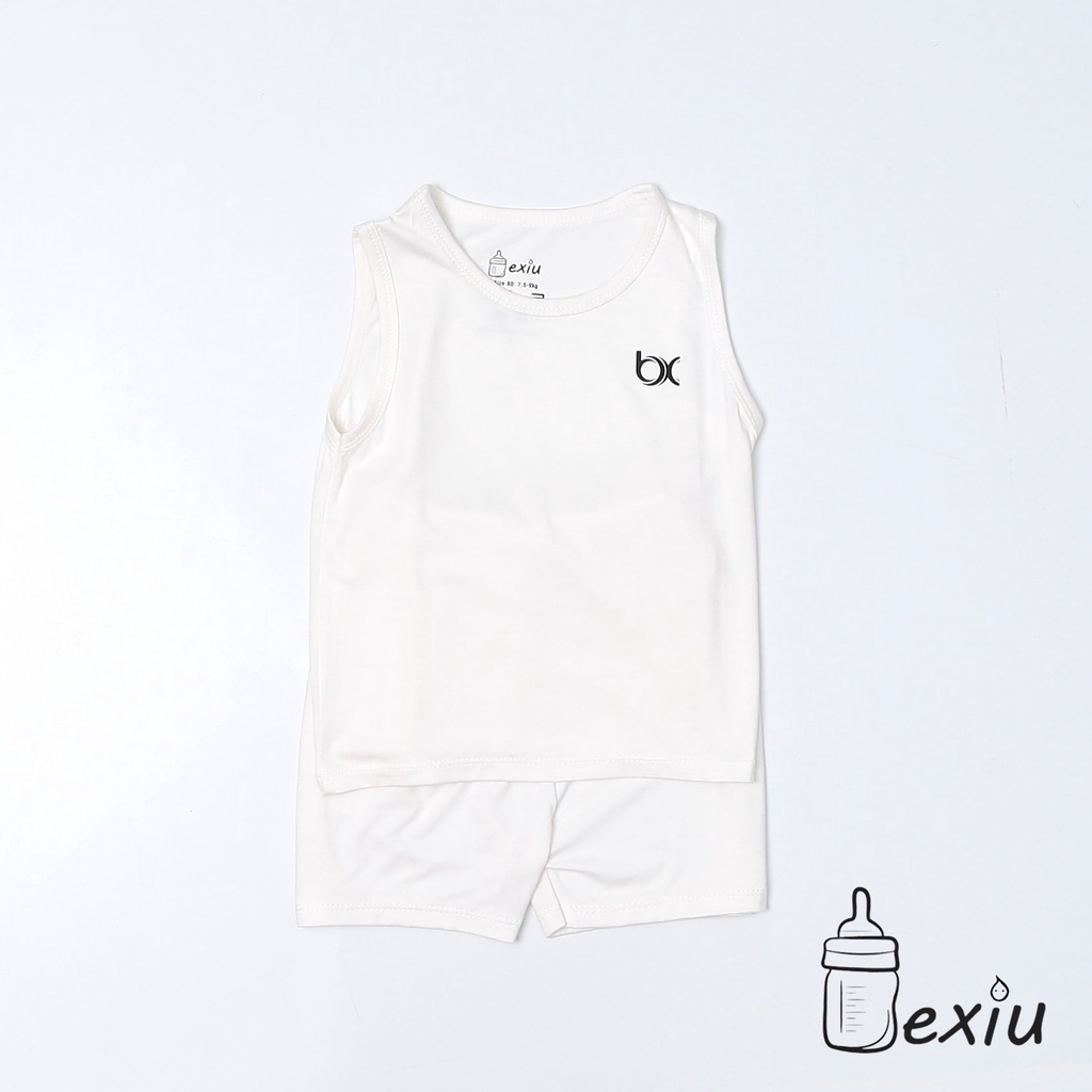 Bộ ba lỗ Bé Xíu Bexiu màu trơn chất thun lạnh mềm mịn mát cho bé trai và bé gái từ 5-19kg HÀNG CAO CẤP