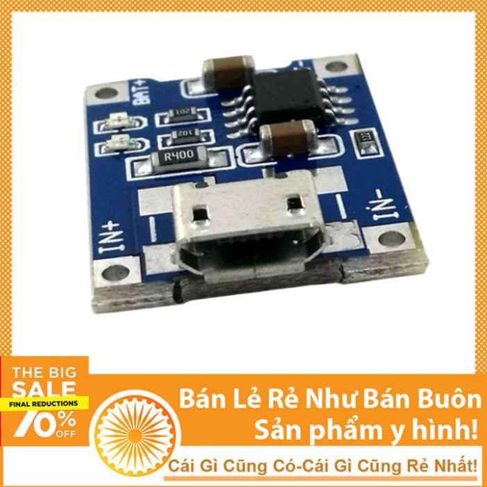 Mạch Sạc Pin Lithium 4.2V TP4056 1A Micro USB