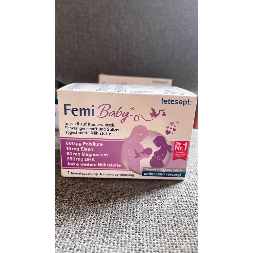 Viên uống Tetesept Femi Baby hộp 60 viên Hàng Đức cho mẹ bầu